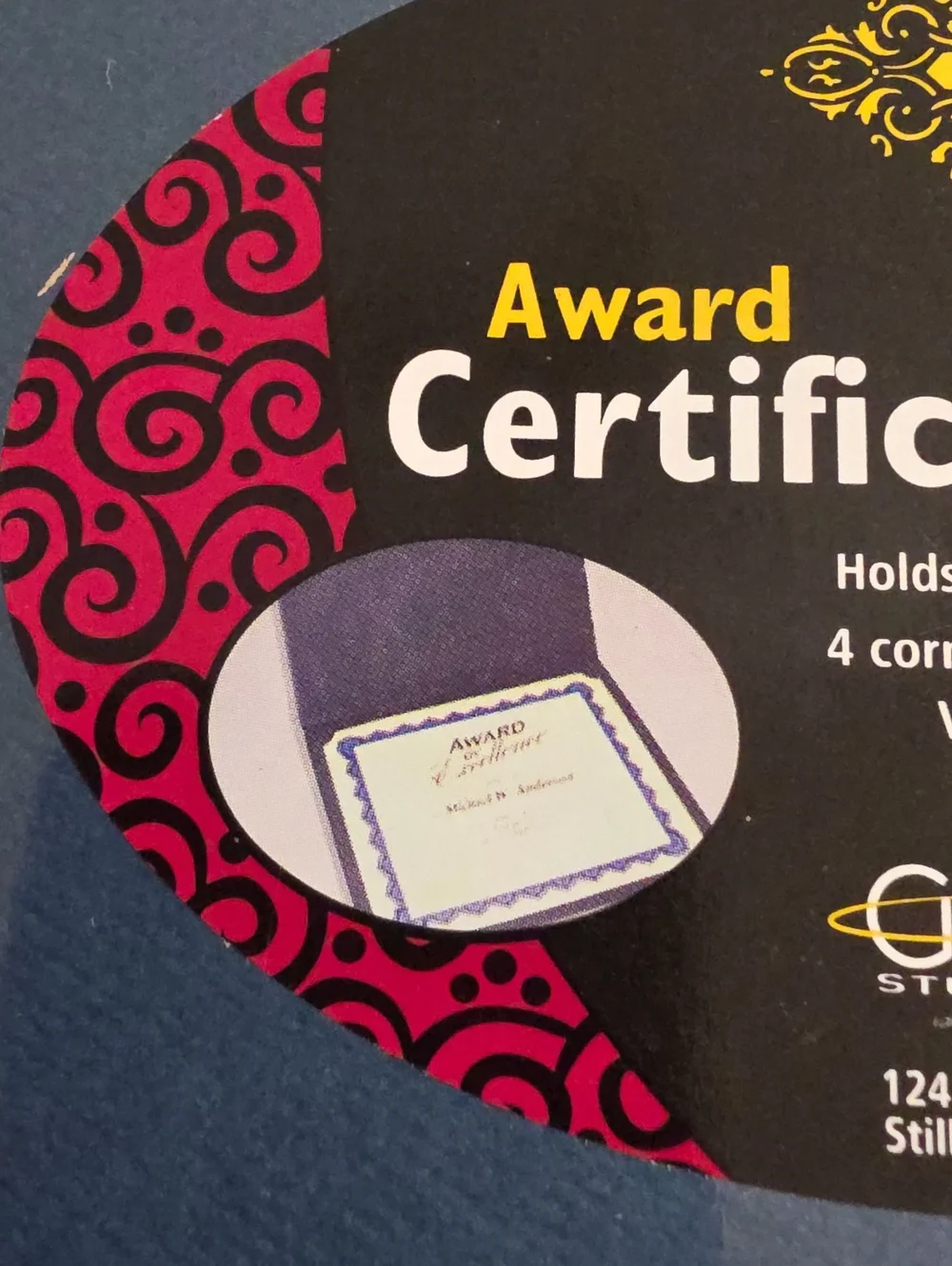 Gartner Studios Navy Blue with Gold Accents Award Certificate Holders, 6 Pack